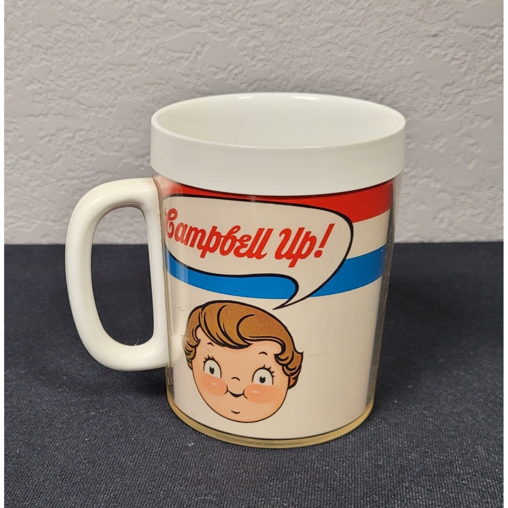 West Bend Thermo-Serv Vintage 1970s Campbells Soup Plastic Mug Campbell Up Kids